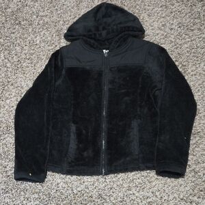 Cozy Black Hooded Kids Puffer Jacket